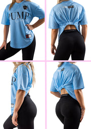 Women's Blue Elegant Pump Cover Activewear T-shirt