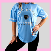 Women's Blue Jersey Pump Cover Activewear T-shirt