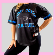 Women's Black Jersey Pump Cover Activewear T-shirt