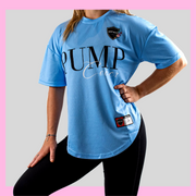 Women's Blue Elegant Pump Cover Activewear T-shirt